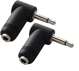 F-Factory L型変換プラグ 3.5mm モノラルミニプラグ (オス) - 3.5mm ステレオミニジャック (メス) 2個 PLG-L02-2P