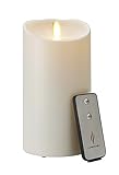 LuminaraフレイムレスキャンドルReal Flame効果Candle LuminaraアウトドアPillar Candle withタイマーとリモート(3.75 X 7-inch、アイボリー)