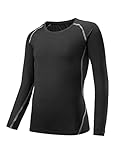 [THREEGUN] キッズ コンプレッションウェア スポーツ ウェア 長袖 トレーニングウェア ジュニア インナー 速乾 シャツ 子供 冷感 [UVカット・男女兼用](3273blk-140)