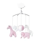 Trousselier vm1149 03モバイルMusical Giraffe/Elephantピンク/ホワイト