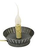 Darice 6203-39 Antique Pewter Candle Lamp with Pie Tin Metal Base, 2.5-Inch [並行輸入品]