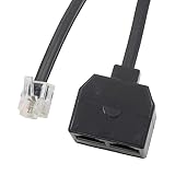 マクサー電機 モジュラーコード 電話線 延長&2分配コード ノーマルタイプ 5m ブラック 6極 2芯・4芯用 MTC-050J2B