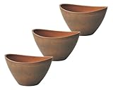 軟質プラスチックプランター 楕円S ブラウン 305×220×175mm 2957-B-BR 3個セット