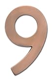 Architectural Mailboxes 3585AC-9 Solid Cast Brass 5 in. Antique Copper Floating House Number 9