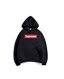 SPYHQ スウェット トレーナー Supreme トレーナー 長袖 快適なトレーナー メンズトレーナー 暖かい コットン スウェット 秋 冬 長袖シャツ 男 女 兼用 (L, ブラック)
