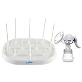 Lovoski 手動　マッサージ　搾乳器　さく乳器　乳ポンプ　+　ボトル　おしゃぶり　乾燥ラック　乾燥棚　全2色選べる - 白