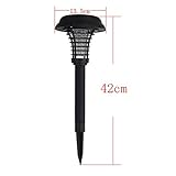 RaiFu 電撃殺虫器 捕虫器 UV光源吸引式殺虫器 LEDソーラー IP65防護 ガーデンライト 虫退治 殺虫ライト 太陽光パネル ソーラーパワード 地面に挿す 屋外 庭 園芸 玄関 照明 昆虫キラ