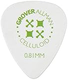 Grover Allman 【グローバーオールマン】 ギターピック Celluloid, White, Standard, 0.81mm 10枚