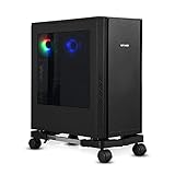 RAYLOVE CPUスタンド 調整可能なリムーバブルコンピュータメインフレームストレージラック 4つのキャスターホイール の PC デスク