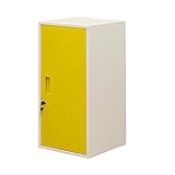 キューブBOX鍵付ロッカーハイタイプ 扉付き収納　イエロー JAC-06YE