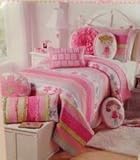 Maggie Miller Children's Cotton Twin Quilt and Sham 2 pc Set Pink Flower Stripes Polka Dot TWIN SET 