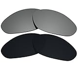 2ペアカラーStayレンズ2.0 MM厚さ偏光交換レンズブラック&シルバーOakleyストレートジャケット1999 ( Not for Straightジャケット2007 )