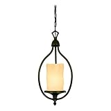 Westinghouse 69002 Hearthstone One-Light Pendant, Burnished Bronze Patina Finish with Burnt Scavo Gl