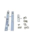 スライド式ガラスドアハンドル5フック詰め合わせセット、non-keyed、フラッシュマウント、「nite-lock」と、クロム、6 – 5 / 8 "ネジ穴