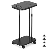 PRTONE ゴミ箱 45l ゴミ袋ホルダー キャスターと木製台座付き 高さ調整可 20L～90L袋対応 ふた付きごみ箱 取っ手付き ダストボックス 分別ごみ箱 ゴミ袋 スタンド 袋 かけるだけ ゴミ箱ホルダー おしゃれ スリム キッチン 台所 リビング オフィス 洗面所適用 ブラック