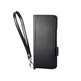 エレコム BASIO active3 ケース カバー 手帳型 ソフトレザー TPU 耐衝撃 衝撃吸収 カード収納 ポケット スタンド機能 ストラップホール ハンドストラップ付 財布型 エアークッション 革のように柔らかい ブラック PM-K251PLFY4BK