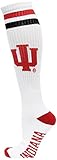 NCAA Indiana Hoosiersホワイトチューブソックス、1サイズ、レッド