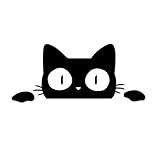 lifepower カッティングステッカー カーステッカー 車 バイク 壁 キャリーケースなどに 凹み キズ隠しに かわいい 自転車 スーツケース スノーボード スケートボード サーフボードにも (覗き猫ブラック)