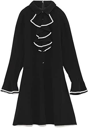 Amazon Co Jp Lily Brown リリーブラウン ラッフルデザインワンピース Blk F 服 ファッション小物