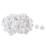 uxcell ナイロン ヘッド 家具 椅子 テーブル フィート グライド プロテクター ネイル ホワイト 100個入り　16mm 直径