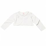 (フィーショー)FEESHOW ベビーカーディガン ボレロ キッズ 子供服 ワンボタン 長袖 ベビー上着 キッズ トップス 羽織 冷房対策 アイボリー 140
