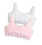 [EIPATU] ブラジャー ハーフトップ ガールズ 子供用 タンクトップ ジュニアブラ 小学生 2枚セット 女の子 インナー 可愛い スポーツブラ (140, B/ホワイト＆ピンク)