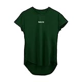 [メチーエング] メンズ トレーニングウェア tシャツ 半袖 ストレッチ スポーツシャツ 筋トレ ウェア フィットネス ダークグリーンM