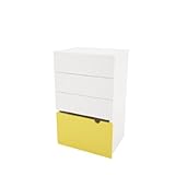 Taxi 330538 3-Drawer Chest with Mobile Trunk from Nexera, White and Yellow [並行輸入品]