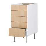 IKEA(イケア) FAKTUM ネクスス バーチ材突き板 60 cm 89890588 ベースキャビネット 引き出し5段付、ネクスス バーチ材突き板