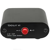 M1 2 in 1 Out 3.5mm オーディオスイッチ補助スイッチャーセレクタースプリッターボックス、アップグレードバージョン独立グラウンド