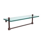 Allied Brass PR-1/16TB-CA 16-Inch Single Shelf with Towel Bar, Antique Copper [並行輸入品]