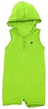 アンナニコラ パイル フード付袖なしボディショート 70cm グリーン 4058 A30 日本製