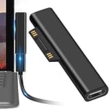 Type-C to Surface 急速充電アダプタ【15V/3A 65W】PD急速充電アダプター Surface Pro 6/5/4/3/GO Surface book1/book2 / Surface Laptop タブレット対応 自動吸着 脱落しにくい