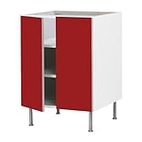 IKEA(イケア) FAKTUM アブストラクト レッド 60 cm 09833002 ベースキャビネット 棚板/ 扉2枚付、アブストラクト レッド