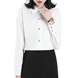 [Yino] （イノ） シャツ ブラウス レディース 長袖 バイカラー 襟付き トップス 体型カバー 着瘦せ シンプル きれいめ カジュアル 通勤 オフィス フォマール お出掛け ワイシャツ 秋 春