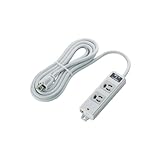 ELECOM 電源タップ 雷ガード 抜け止めコンセント 2個口 3Pプラグ マグネット付き 3m グレー T-WRMK3230LG/RS