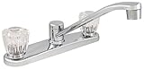 LDR 011 3101 Kitchen Faucet, Dual Acrylic Handle Without Spray, Chrome [並行輸入品]