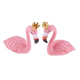 B Baosity 樹脂　フラミンゴ　装飾品　　クイーン＆キング　ピンク　置物　飾り　インテリア　現実　長持ち　