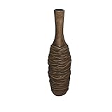 Yosemite Home Decor YCERA-C497-1 Ceramic Bottle Neck Vase, Small, Brown Finish [並行輸入品]