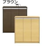 日本製 幅90cm ロータイプシューズボックス 完成品 (ブラウン)