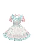 [YZZYQQ] コスプレ メイド服 ワンピース ロリータ 衣装 lolita ハロウィン クリスマス 人气cosplay コスチューム セクシー メイド服 コスプレ 萌え 衣装 ピンクグリーン S