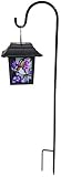 Continental Art Center NS2218B Four Sided Stained Glass Solar Lantern, Purple Hummingbird, 29.5-Inch