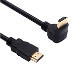 KKM-ラブショー【JCT請求書発行可能】0.15m 0.3m 0.5m短いHDMI ケーブル，4k /1080PHDMI 延長ケーブル, HDMI 1.4オス-メス 90度L字型左右向きHDMI 延長ケーブル 高速HDMI変換4K 60Hz HDMI 1.4ケーブル (8K上L,オス-オス, 0.5m)