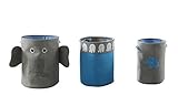 3 Piece Elephant Storage Hamper - Gray/Blue [並行輸入品]