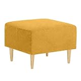 arne オットマン 足置き スツール 椅子 チェア 足置き台 フットレスト おしゃれ 日本製 高さ40cm ナチュラル脚 リゾート生地 イエロー