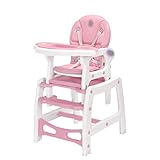 子供用ダイニングチェア 子供用ダイニングチェア多機能シートダイニングテーブル研究用テーブルプラスチック (色 : Pink)