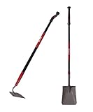 Kylin Garden Tool Set - Include 12 Guage Square Point Shovel and 12 Guage One Piece Forged Hoe with 