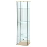 不二貿易 ガラスコレクションケース 4段 幅42.5・高さ160cm 背面ミラー付き ナチュラル 97293