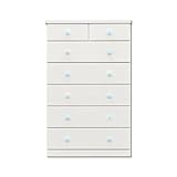 アルファタカバ 子供の成長に合わせて長く使えるカスタマイズチェスト ツマミチョイスシリーズ アリオ80cm6段ハイチェスト(パステルブルー)