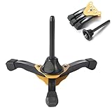 Asdays フルート スタンド クラリネット オーボエ 楽器 折りたたみ 滑り止め コンパクト 軽量 収納 安定 3本 (イエロー)